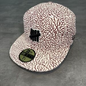 Vintage New Era x Undefeated UNDFTD Hat Elephant Print Gray Wine Red Y2K RARE